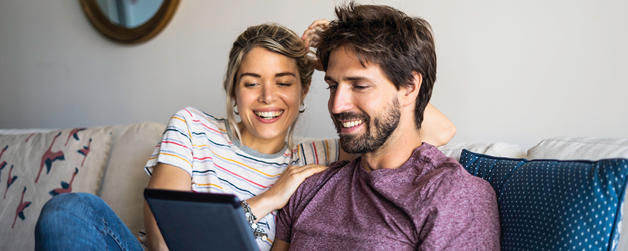 Couple reviewing their finances