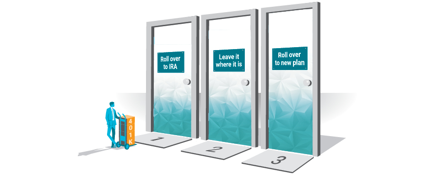 Three doors to open in retirement illustration.